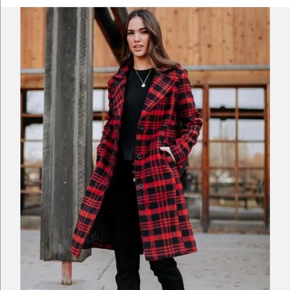 bohme Jackets & Blazers - Red Plaid Coat